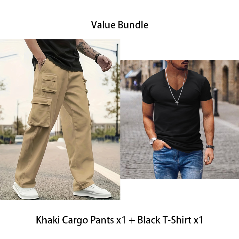 👜 -50 % sur toute la mode femme ! ✨Pantalon cargo droit multi-poches pour homme