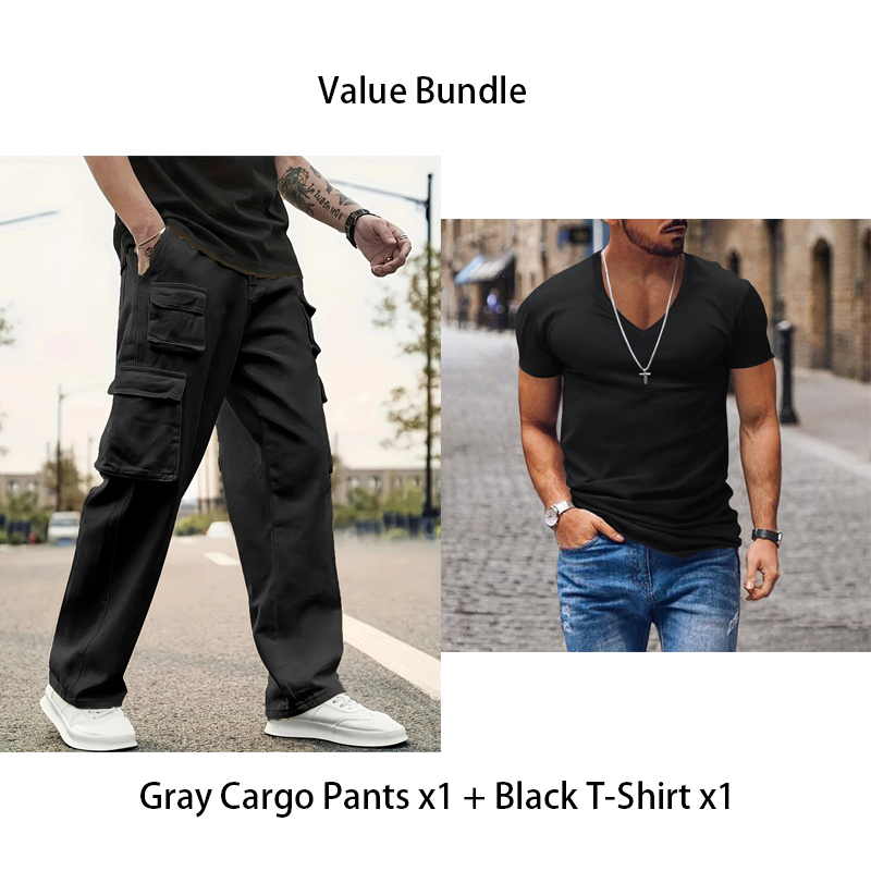 👜 -50 % sur toute la mode femme ! ✨Pantalon cargo droit multi-poches pour homme