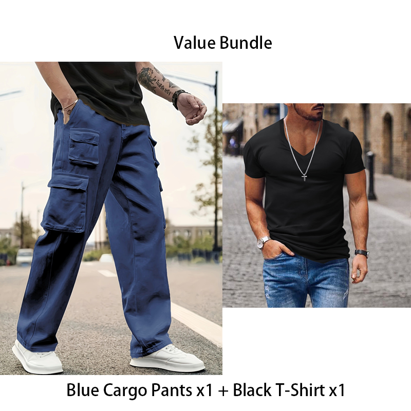 👜 -50 % sur toute la mode femme ! ✨Pantalon cargo droit multi-poches pour homme