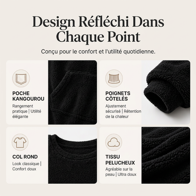 ⏳Liquidation totale⏳Sweat-shirt à manches longues en peluche chaud pour femmes