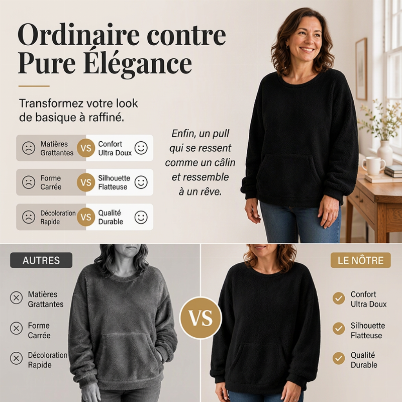 ⏳Liquidation totale⏳Sweat-shirt à manches longues en peluche chaud pour femmes