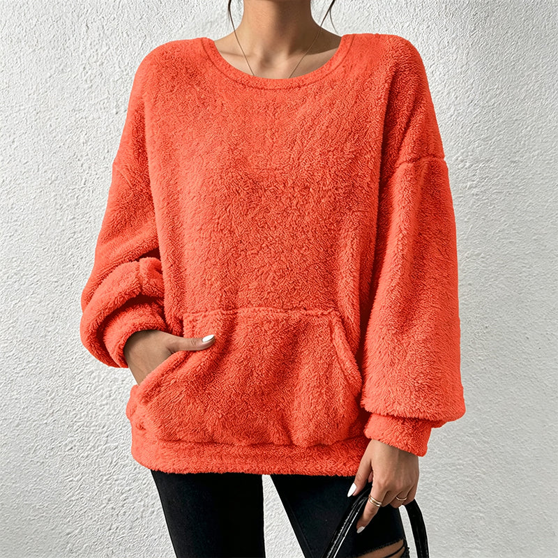 ⏳Liquidation totale⏳Sweat-shirt à manches longues en peluche chaud pour femmes