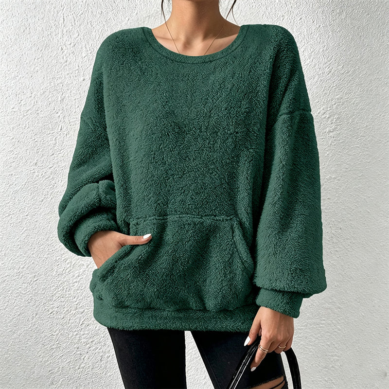 ⏳Liquidation totale⏳Sweat-shirt à manches longues en peluche chaud pour femmes