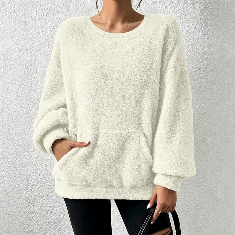 ⏳Liquidation totale⏳Sweat-shirt à manches longues en peluche chaud pour femmes
