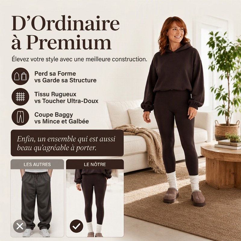 Ensemble femme décontracté et confortable : sweat à capuche + legging