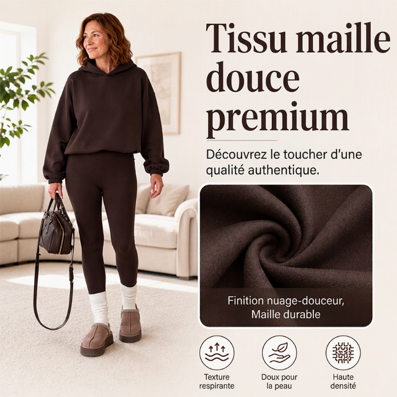 Ensemble femme décontracté et confortable : sweat à capuche + legging