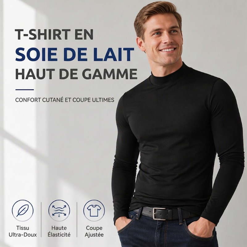 ⏳Liquidation totale⏳Haut col roulé factice ajusté pour homme