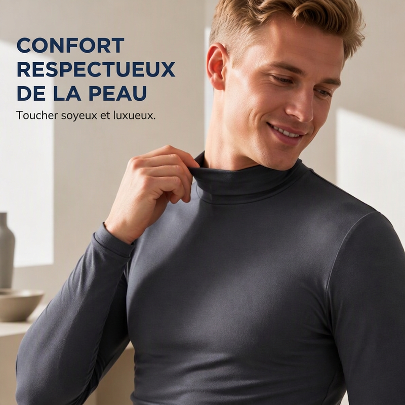 ⏳Liquidation totale⏳Haut col roulé factice ajusté pour homme
