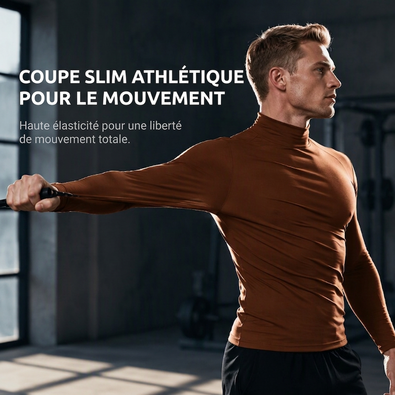 ⏳Liquidation totale⏳Haut col roulé factice ajusté pour homme