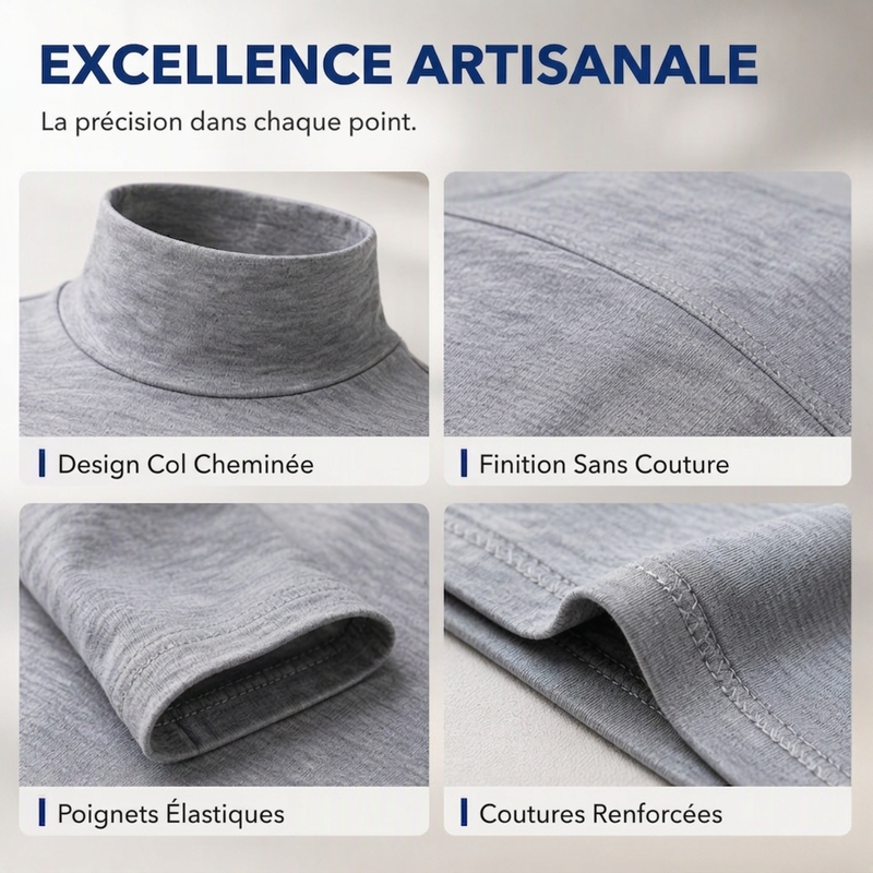 ⏳Liquidation totale⏳Haut col roulé factice ajusté pour homme