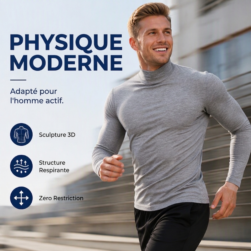 ⏳Liquidation totale⏳Haut col roulé factice ajusté pour homme