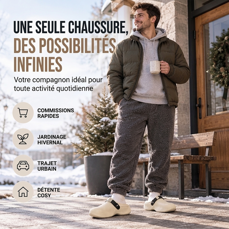 👜 -50 % sur toute la mode femme ! ✨Pantoufles d'hiver chaudes en peluche pour hommes