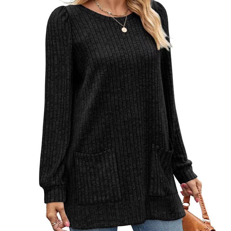 👜 -50 % sur toute la mode femme ! ✨Haut en maille côtelée mi-long confortable pour femme