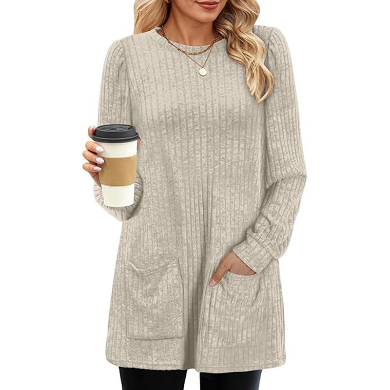 👜 -50 % sur toute la mode femme ! ✨Haut en maille côtelée mi-long confortable pour femme