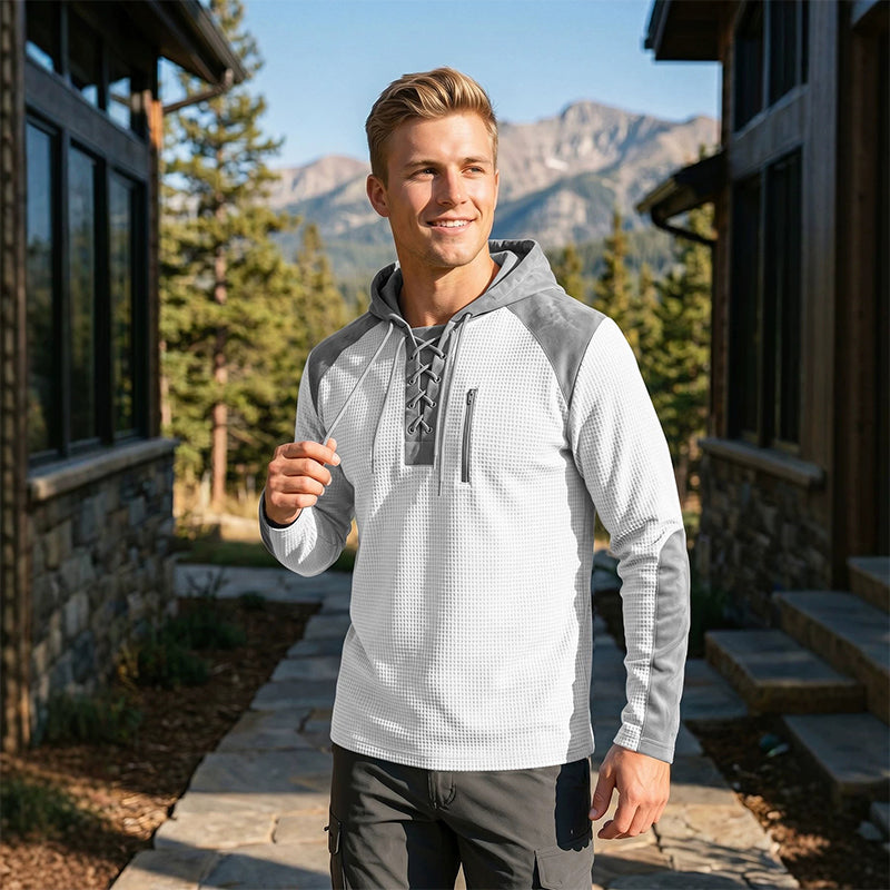 👜 -50 % sur toute la mode femme ! ✨Sweat à capuche décontracté en maille color-block pour homme