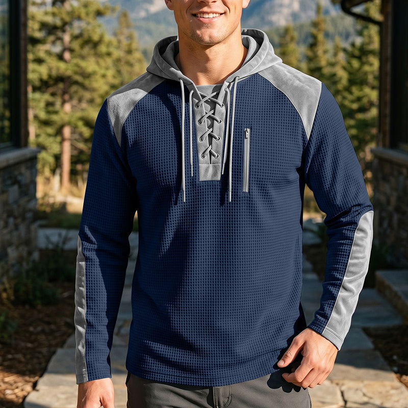 👜 -50 % sur toute la mode femme ! ✨Sweat à capuche décontracté en maille color-block pour homme