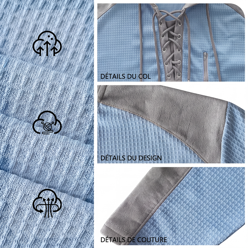 👜 -50 % sur toute la mode femme ! ✨Sweat à capuche décontracté en maille color-block pour homme