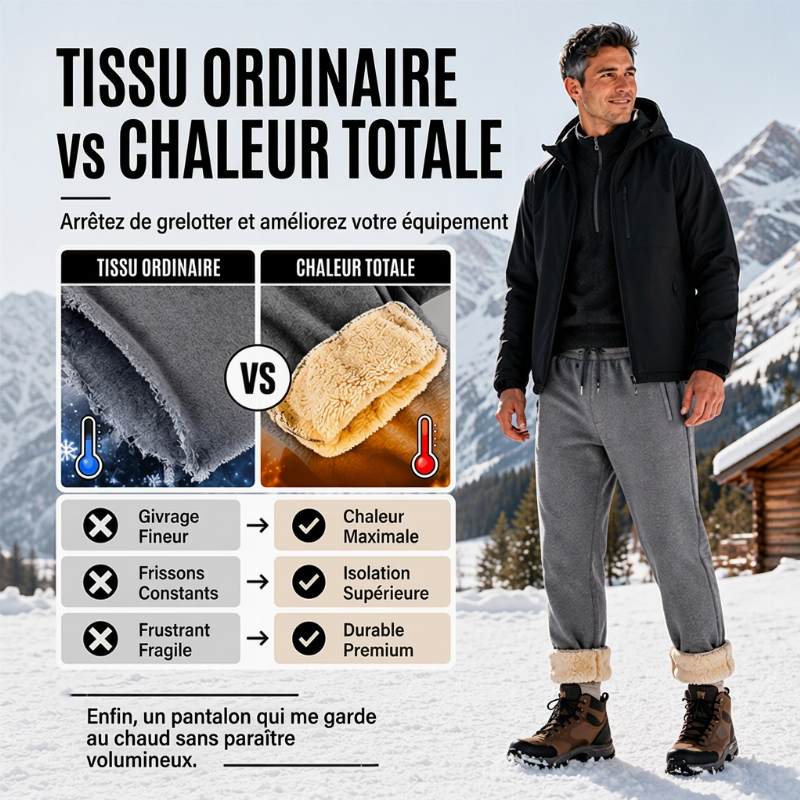 ⏳Liquidation totale⏳Pantalon de survêtement chaud d'hiver pour homme