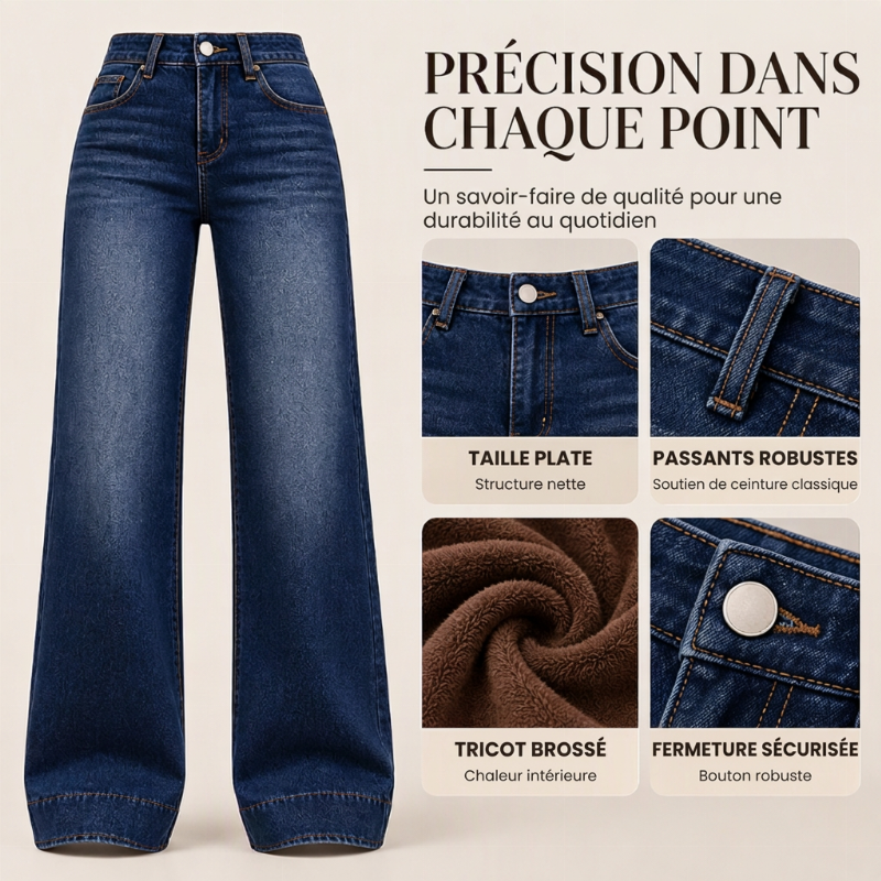 👜 -50 % sur toute la mode femme ! ✨Jeans thermiques à taille haute et jambe large pour femme