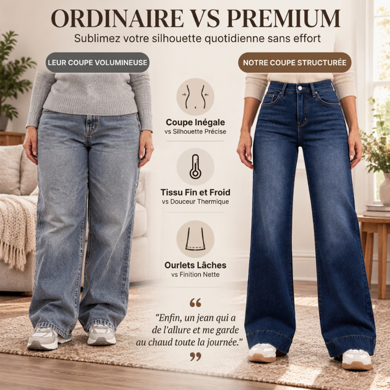 👜 -50 % sur toute la mode femme ! ✨Jeans thermiques à taille haute et jambe large pour femme