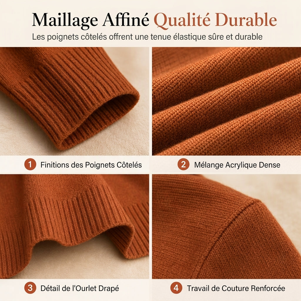 🎁Soldes ! Prix cassés🌍Gilet en maille femme mi-long à ouverture devant avec poignets côtes