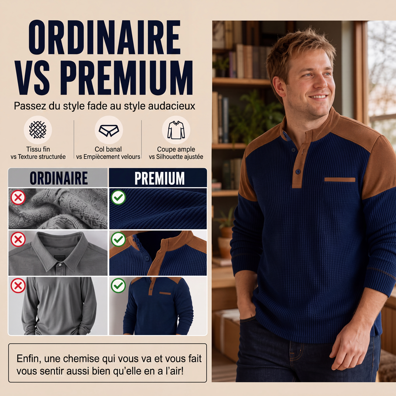 👜 -50 % sur toute la mode femme ! ✨Sweat à col montant en maille gaufrée pour homme