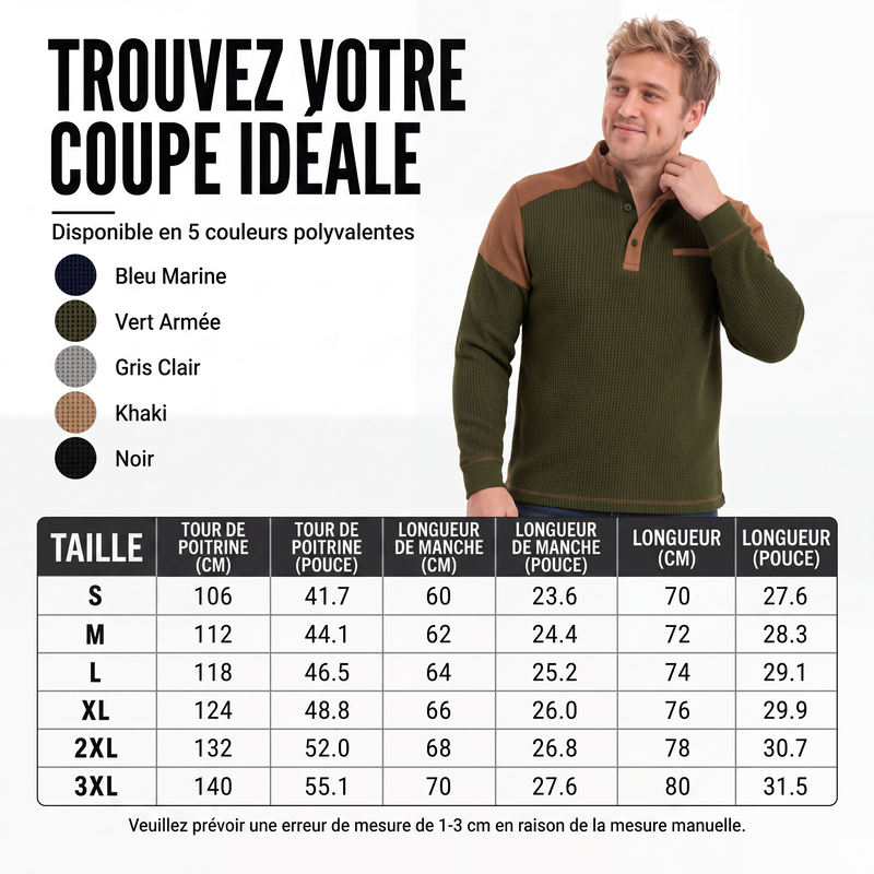 👜 -50 % sur toute la mode femme ! ✨Sweat à col montant en maille gaufrée pour homme