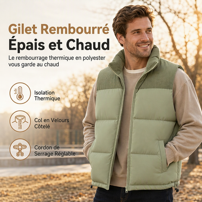 Gilet matelassé d’hiver épais et unisexe, coupe ample, rembourré de coton et assemblé, pour hommes et femmes