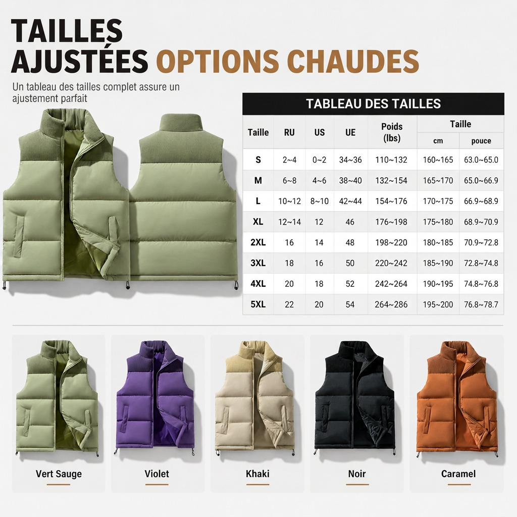 Gilet matelassé d’hiver épais et unisexe, coupe ample, rembourré de coton et assemblé, pour hommes et femmes