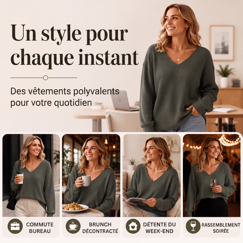 👜 -50 % sur toute la mode femme ! ✨Haut en maille élégant pour femme avec nœud au dos