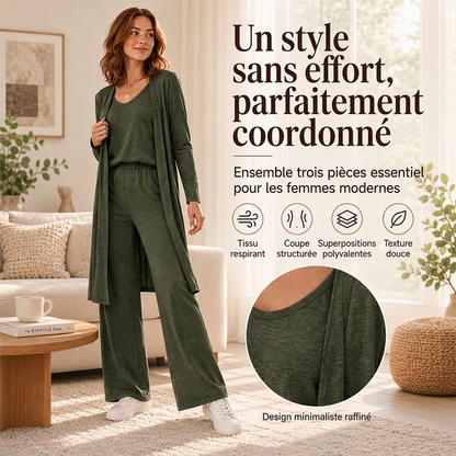 ⏳Liquidation totale⏳Ensemble 3 pièces élégant à manches longues pour femmes