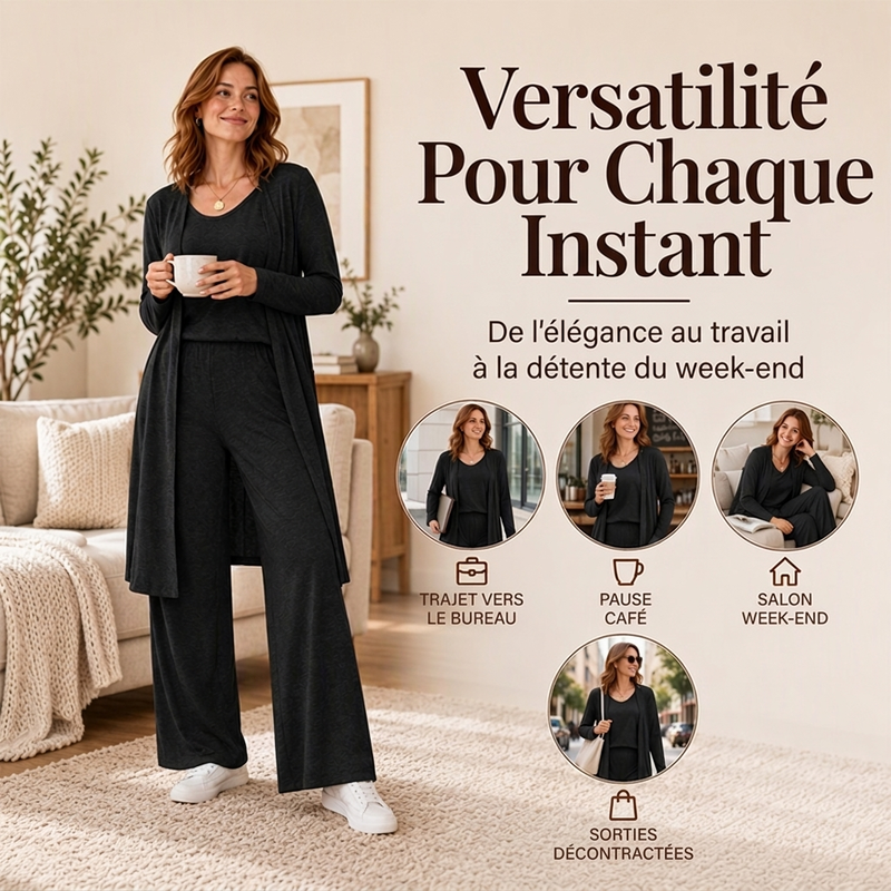 ⏳Liquidation totale⏳Ensemble 3 pièces élégant à manches longues pour femmes