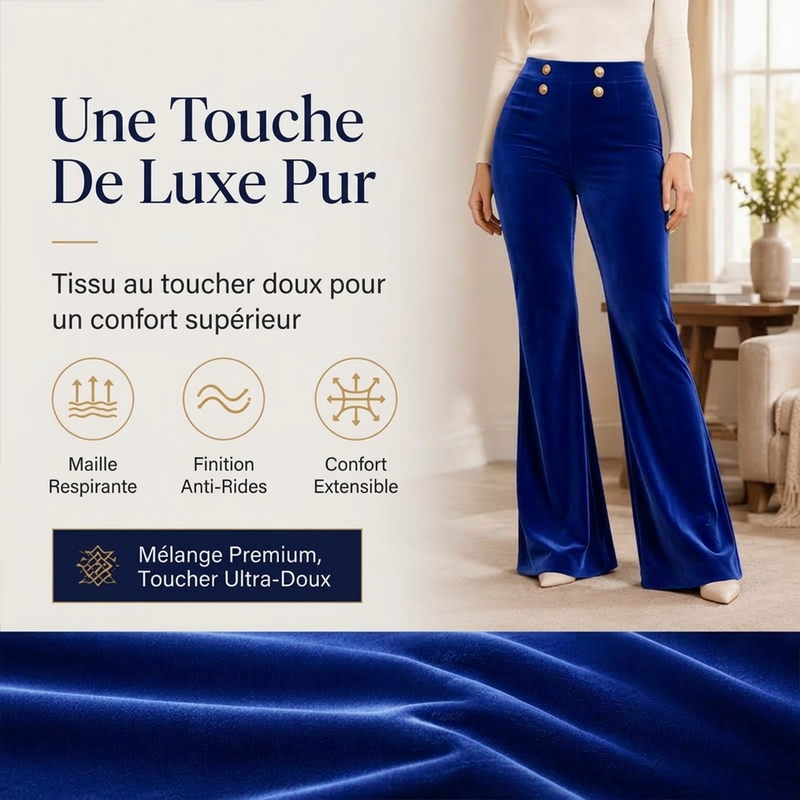 👜 -50 % sur toute la mode femme ! ✨Pantalon évasé en velours taille haute pour femme