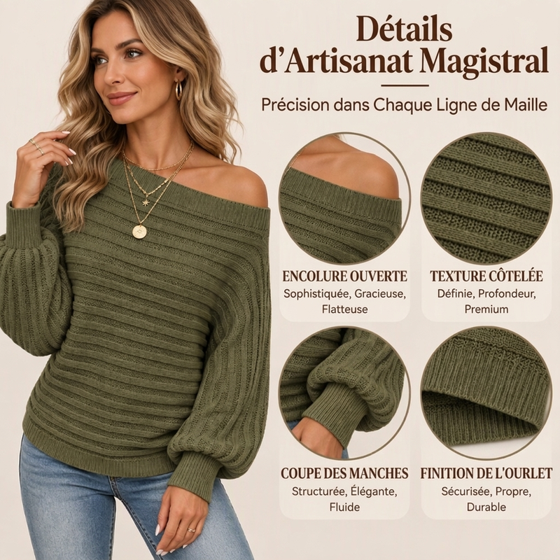 👜 -50 % sur toute la mode femme ! ✨Haut décontracté à épaules dénudées en maille côtelée pour femmes