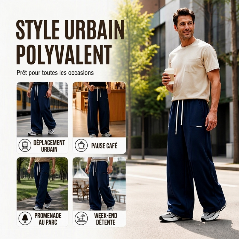 👜 -50 % sur toute la mode femme ! ✨Pantalon de sport ample et décontracté pour homme à jambe large