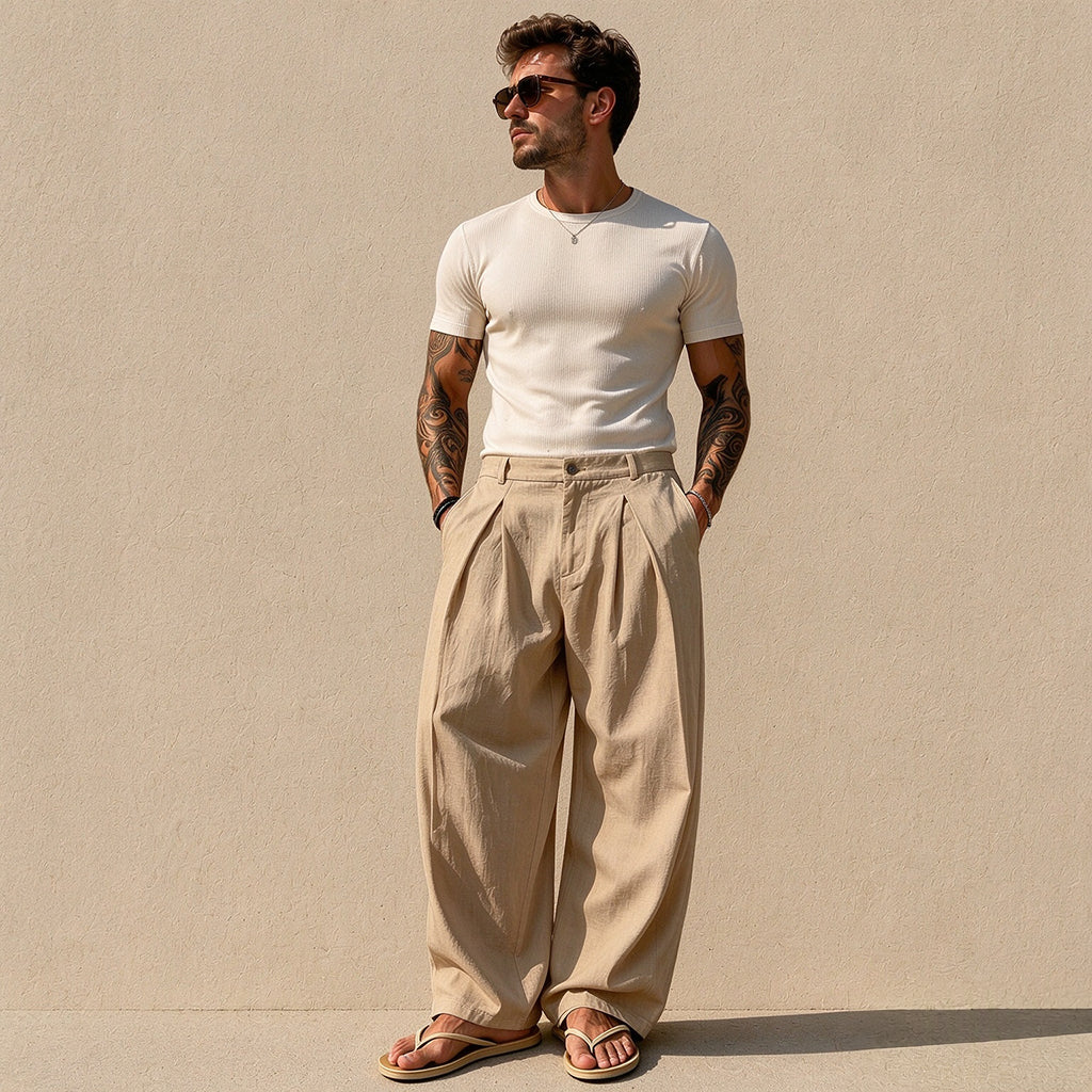 👜 -50 % sur toute la mode femme ! ✨Pantalon décontracté respirant à jambe large pour homme