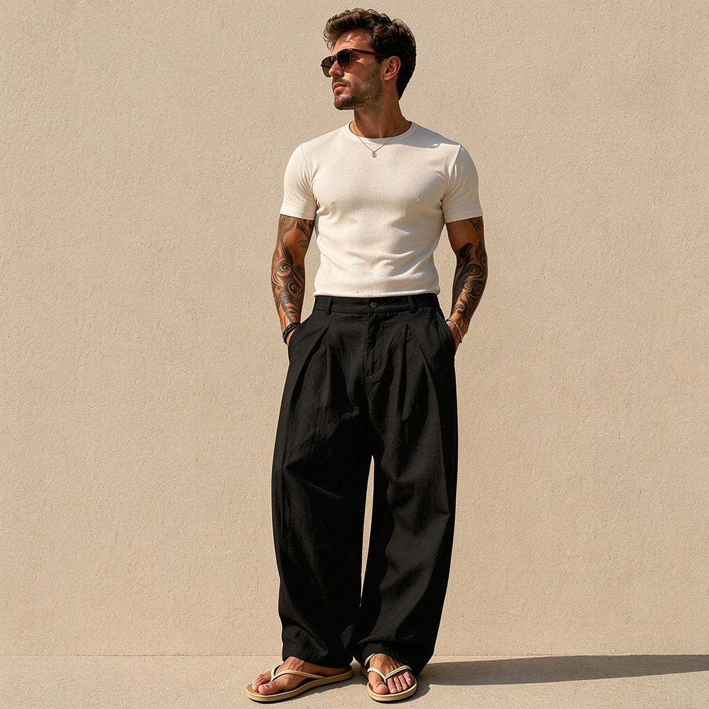 👜 -50 % sur toute la mode femme ! ✨Pantalon décontracté respirant à jambe large pour homme