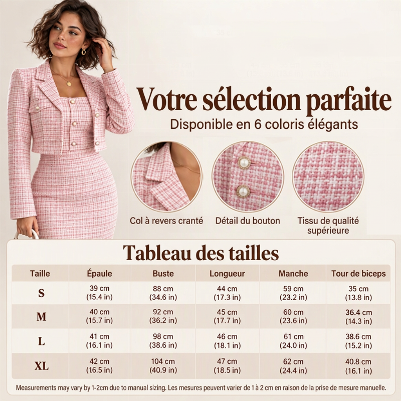 👜 -50 % sur toute la mode femme ! ✨Ensemble femme veste courte élégante et robe ajustée