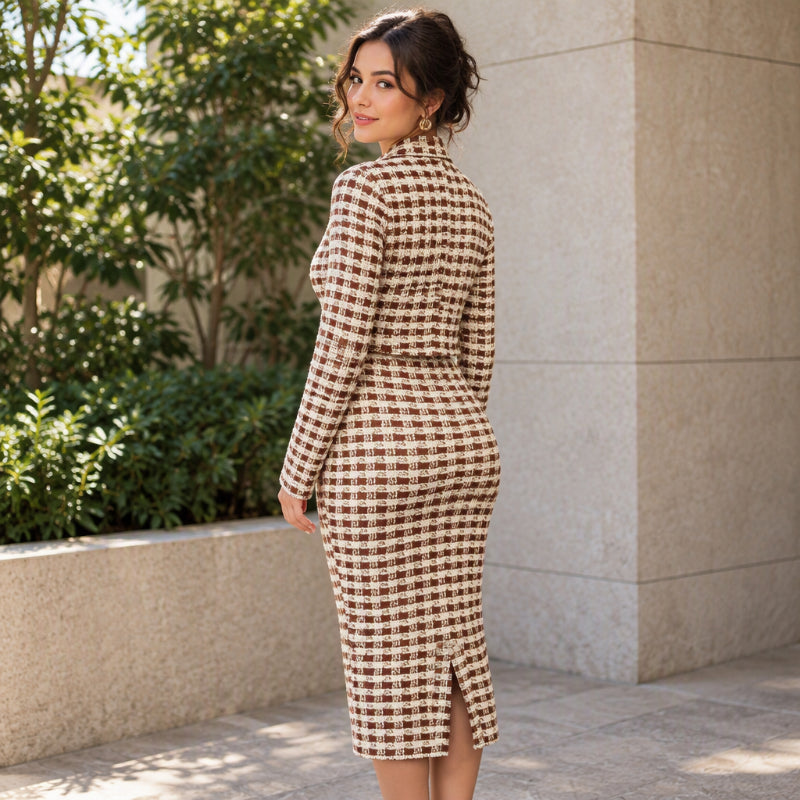 👜 -50 % sur toute la mode femme ! ✨Ensemble femme veste courte élégante et robe ajustée
