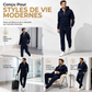 Ensemble de survêtement 2 pièces en jacquard pour homme, sweat à capuche et pantalon de survêtement décontractés pour automne-hiver