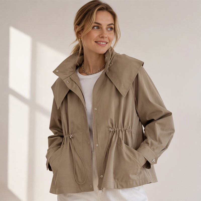⏳Liquidation totale⏳Veste à capuche tendance pour femme avec taille coulissante