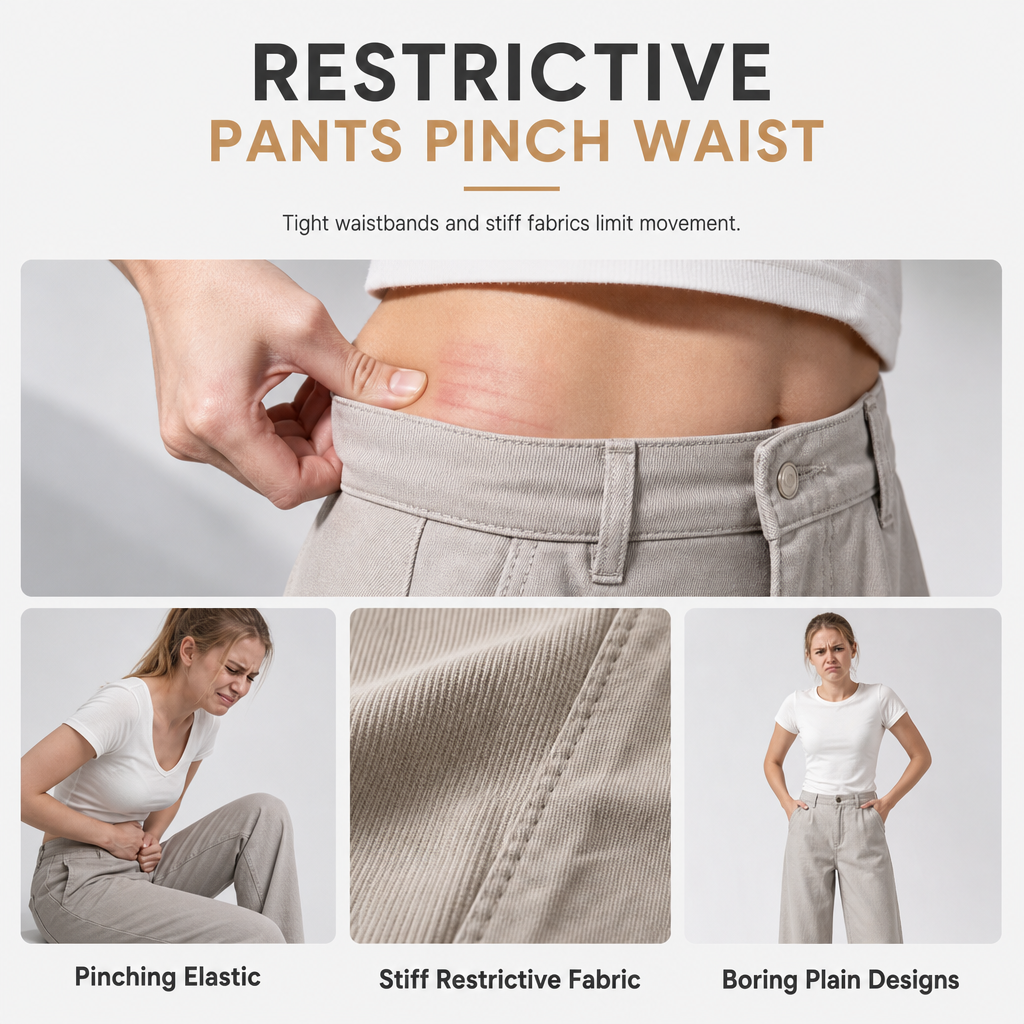 Women's Casual Sports Wide Leg Pants with Elastic Waist and Contrast Color