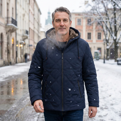 🎁Soldes ! Prix cassés🌍✨Men's Plush-Lined Hooded Winter Jacket