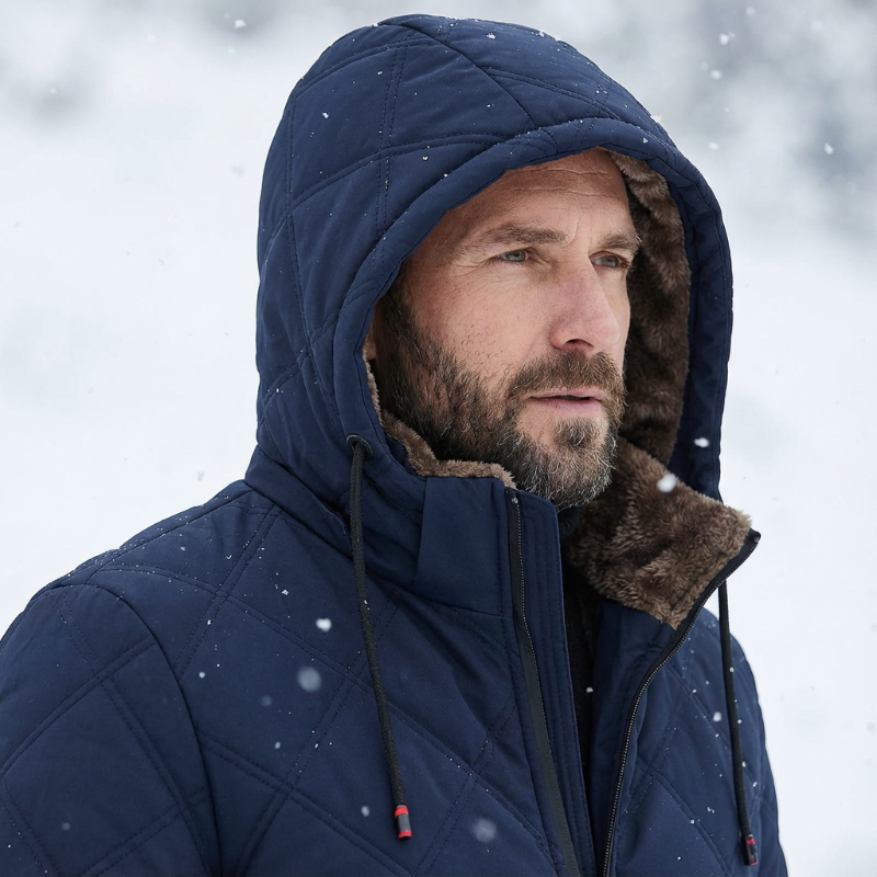 🎁Soldes ! Prix cassés🌍✨Men's Plush-Lined Hooded Winter Jacket