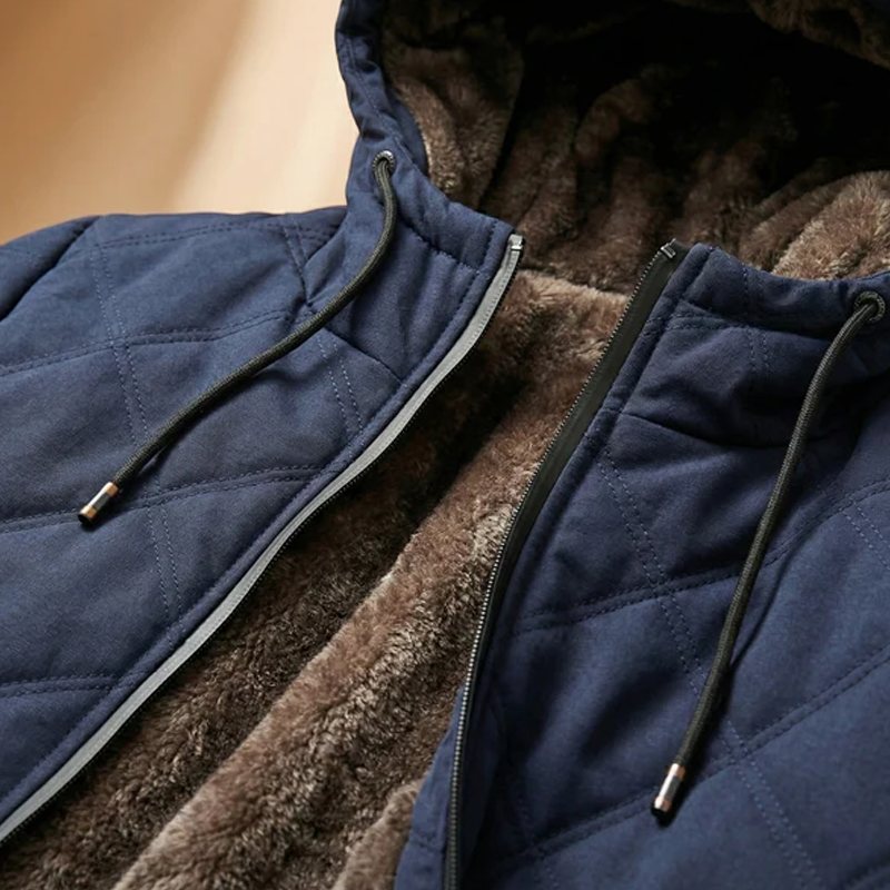 🎁Soldes ! Prix cassés🌍✨Men's Plush-Lined Hooded Winter Jacket