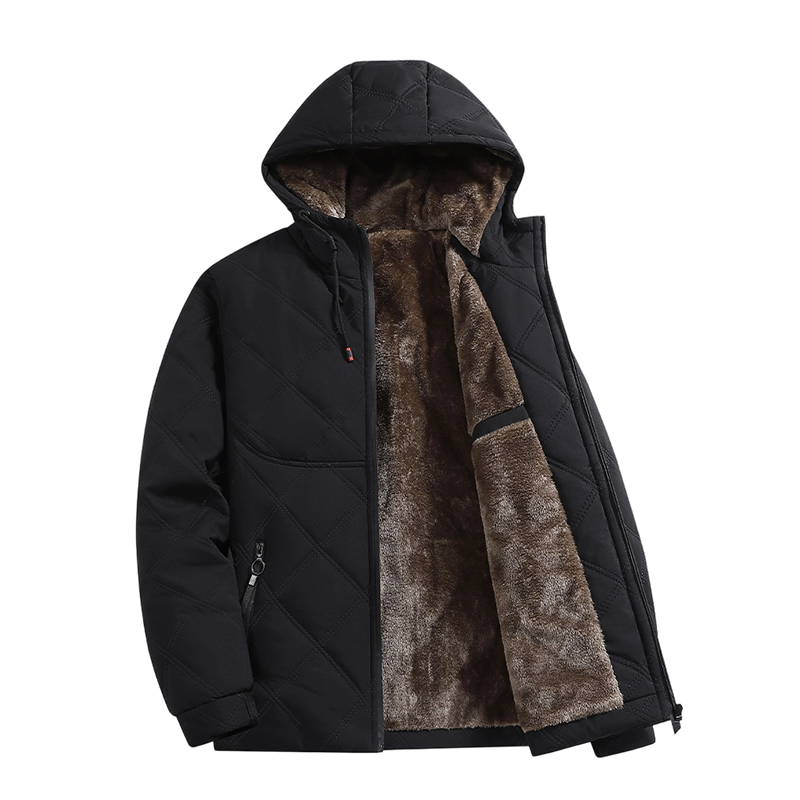 🎁Soldes ! Prix cassés🌍✨Men's Plush-Lined Hooded Winter Jacket