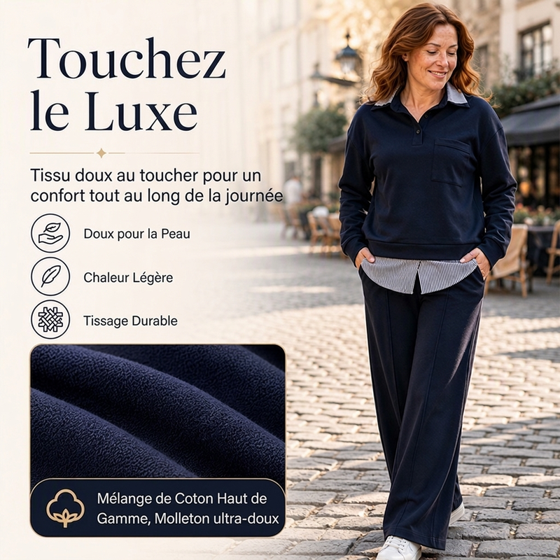 👜 -50 % sur toute la mode femme ! ✨Ensemble femme sweat et pantalon à deux pièces fictives