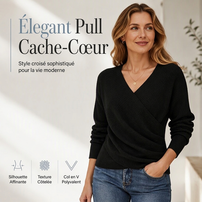 👜 -50 % sur toute la mode femme ! ✨Pull en maille crocolé à col en V pour femme