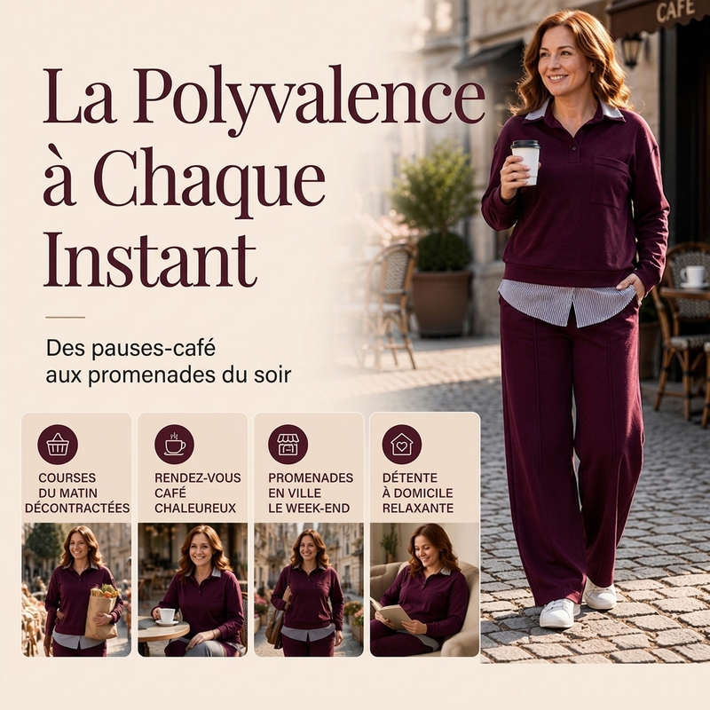 👜 -50 % sur toute la mode femme ! ✨Ensemble femme sweat et pantalon à deux pièces fictives