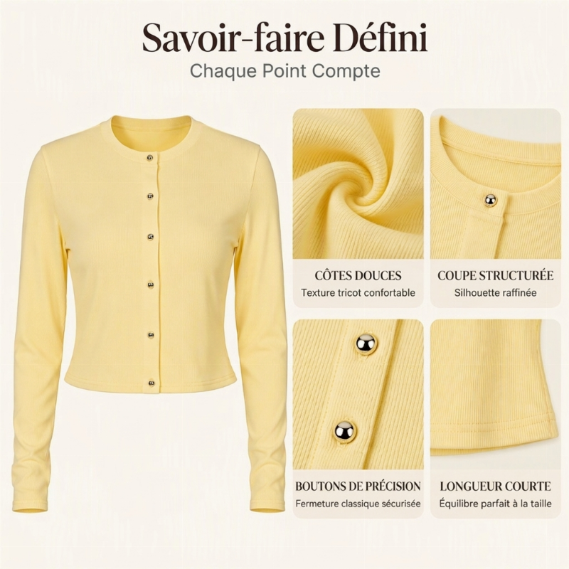 👜 -50 % sur toute la mode femme ! ✨Cardigan en maille à boutons pour femme, manches longues